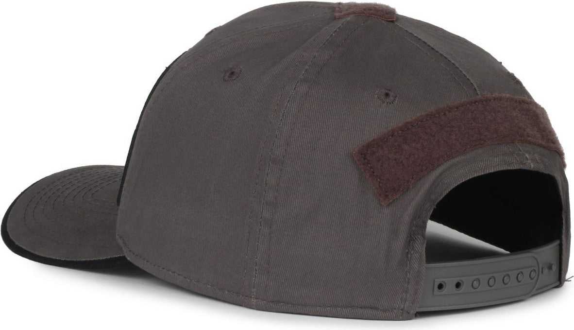 OC Sports USA-180 Mid Crown Structured Flag Cap - Charcoal - HIT a Double - 6