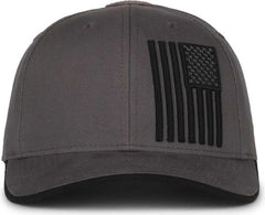 OC Sports USA-180 Mid Crown Structured Flag Cap - Charcoal - HIT a Double - 2
