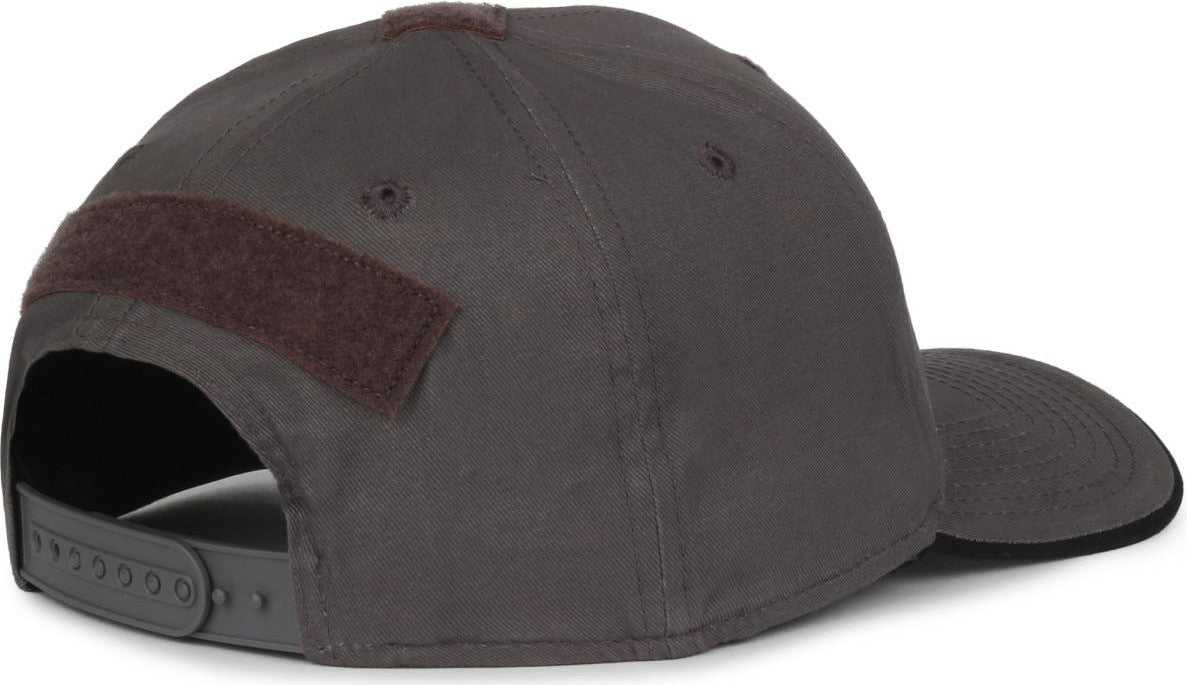 OC Sports USA-180 Mid Crown Structured Flag Cap - Charcoal - HIT a Double - 4