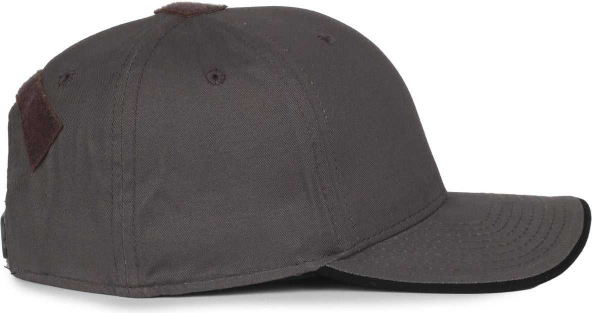OC Sports USA-180 Mid Crown Structured Flag Cap - Charcoal - HIT a Double - 3
