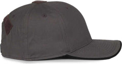 OC Sports USA-180 Mid Crown Structured Flag Cap - Charcoal - HIT a Double - 3