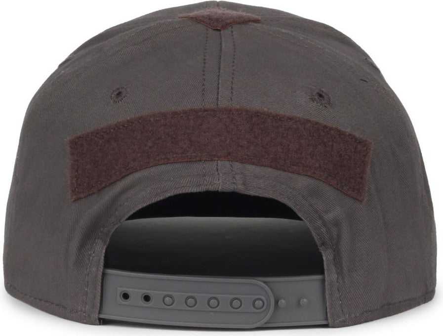 OC Sports USA-180 Mid Crown Structured Flag Cap - Charcoal - HIT a Double - 5