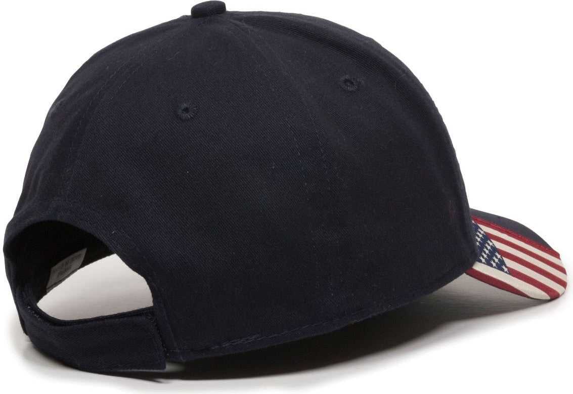 OC Sports USA-300 Adjustable American Flag on Bill Cap - Navy USA2 | HIT a Double
