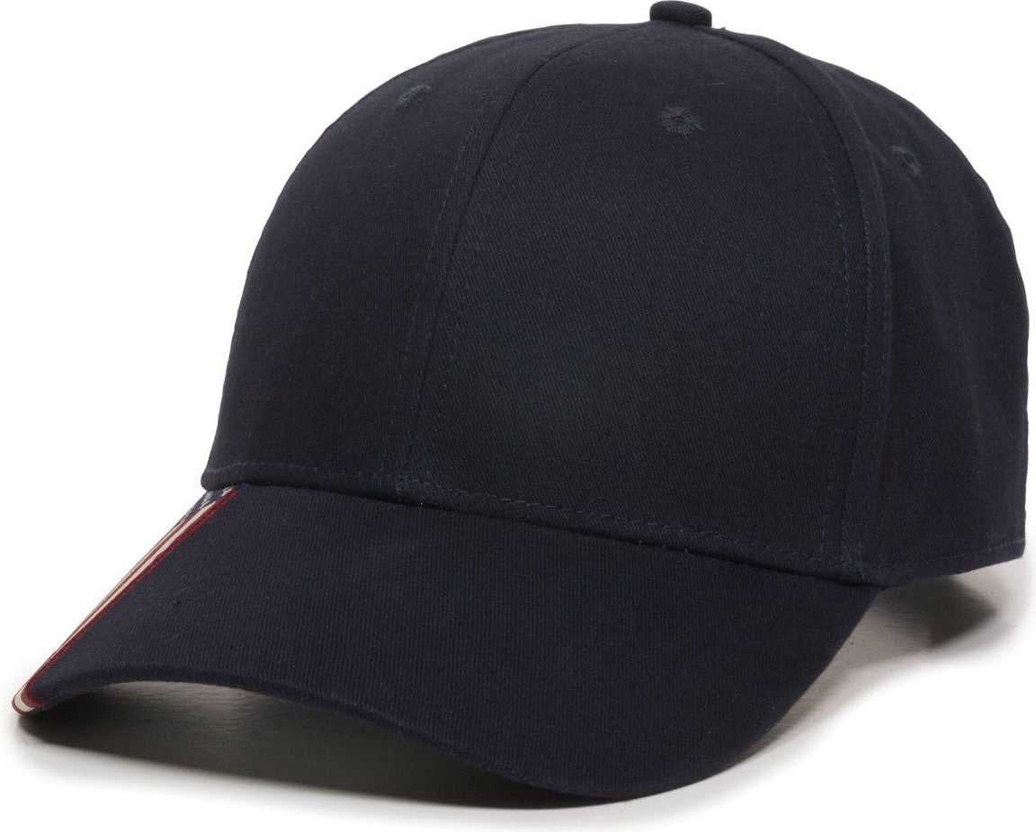 OC Sports USA-300 Adjustable American Flag on Bill Cap - Navy USA2 | HIT a Double