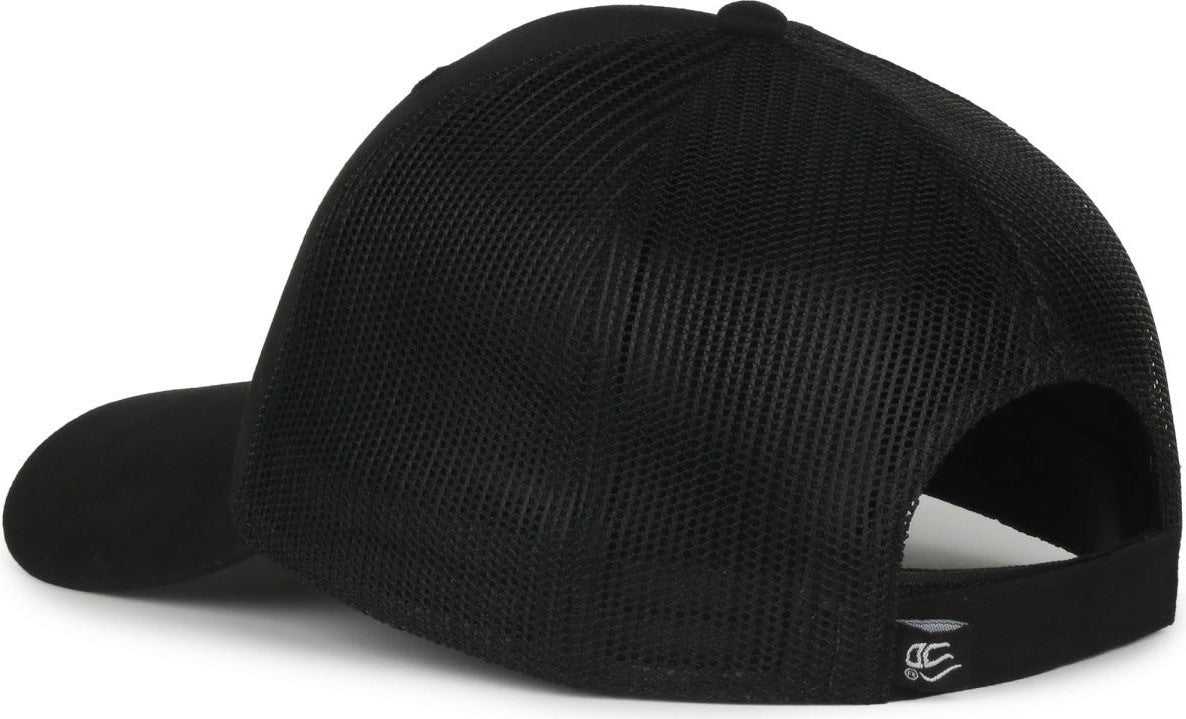 OC Sports USA-300M Brushed Twill with Flag Visor Insert Cap - Black Black | HIT a Double