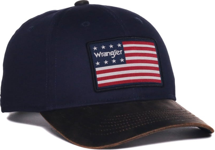 OC Sports WRA-111 Wranger Flag Patch Structured  Cap - Navy | HIT a Double