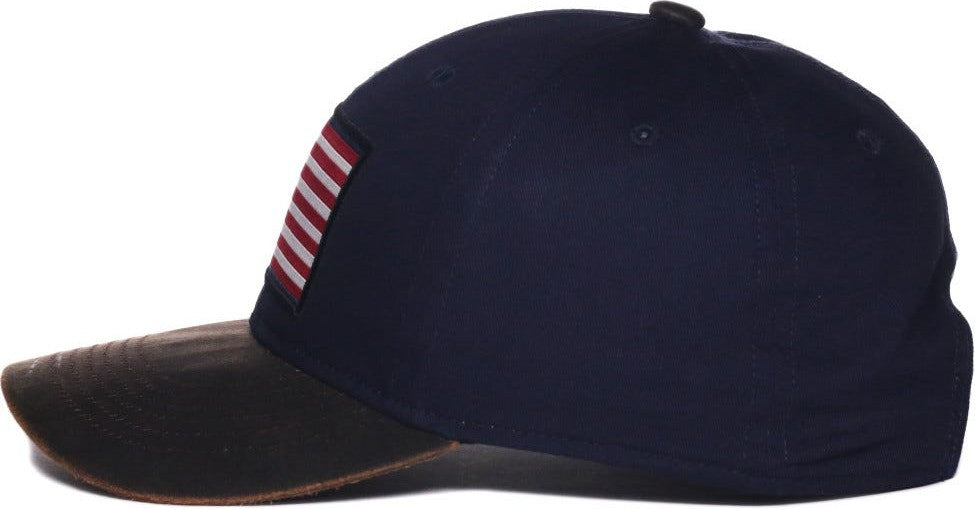 OC Sports WRA-111 Wranger Flag Patch Structured  Cap - Navy | HIT a Double
