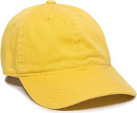 OC Sports GWT-111 Adjustable Strap Garment Wash Cotton Cap - Bt Gold | HIT a Double