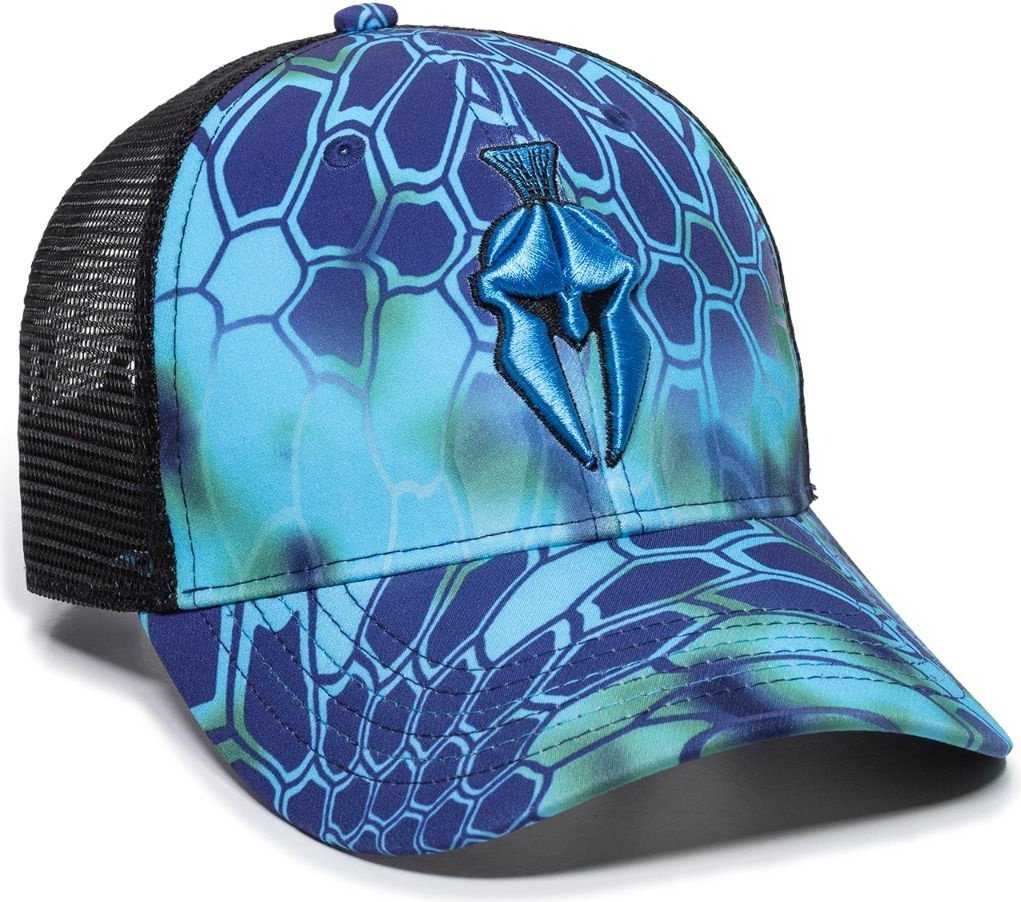 OC Sports KRY-027 Low Crown Polyester Camo Front Mesh Back Cap - Kryptek Pontus Black | HIT a Double
