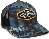 OC Sports KRY-028 Round Crown Polyester Camo Front Mesh Back Cap - Kryptek Neptune Black - HIT a Double - 1