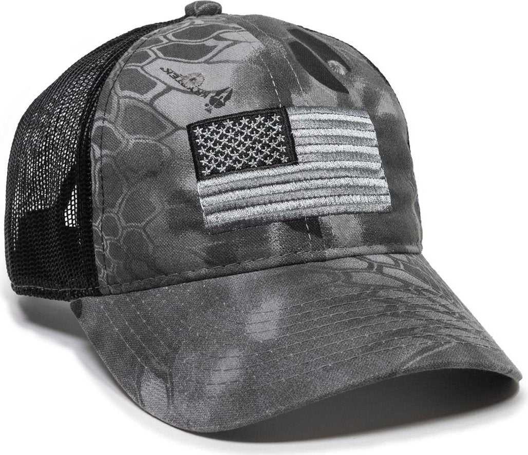 OC Sports USA-200M Adjustable Mesh Back Cap - Kryptek Raid Black | HIT a Double