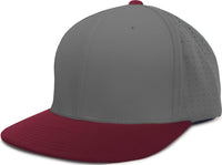 Pacific ES474 Perforated F3 Performance Flexfit Cap - Graphite Maroon | HIT a Double