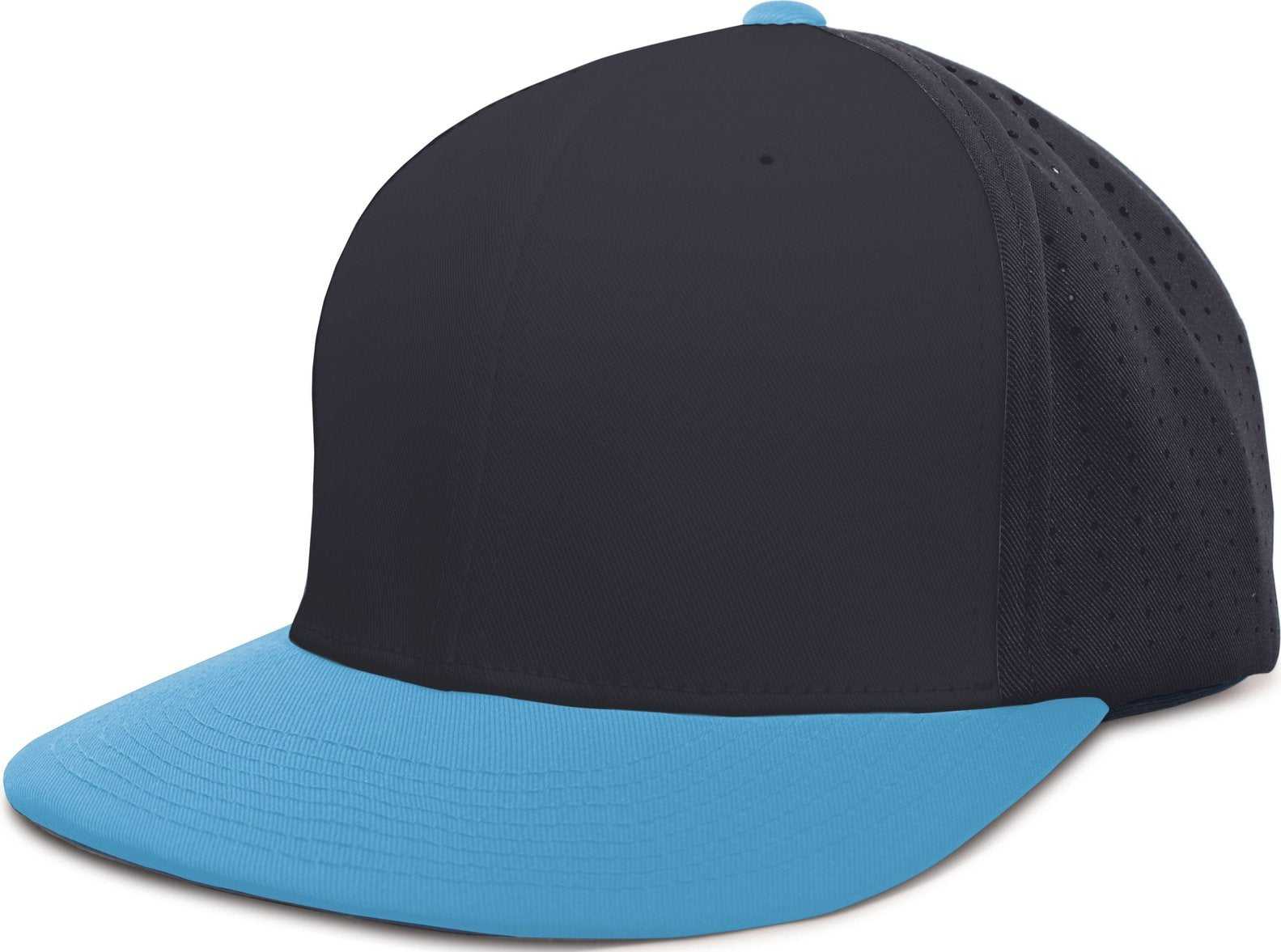 Pacific ES474 Perforated F3 Performance Flexfit Cap - Navy Columbia Blue | HIT a Double