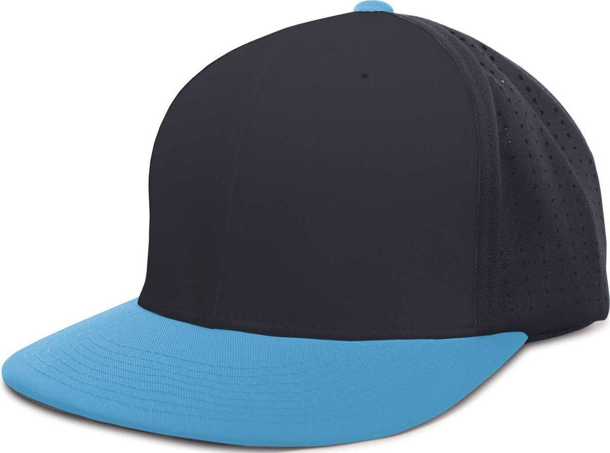 Pacific ES474 Perforated F3 Performance Flexfit Cap - Navy Columbia Blue | HIT a Double
