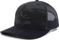 Pacific Headwear M08 MultiCam Snapback Trucker Cap - Multicam Black Black | HIT a Double