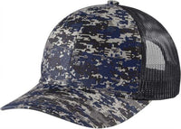 Port Authority C114 Digi Camo Snapback Trucker Cap - Rich Navy Digi Grey Steel | HIT a Double