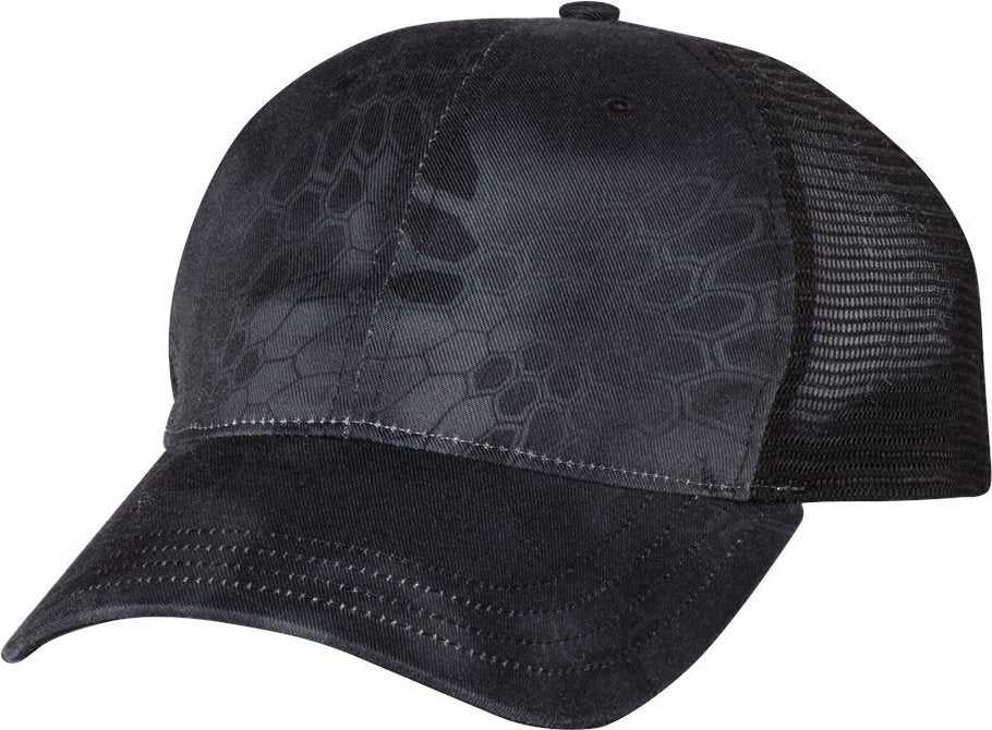 Richardson 111P Washed Printed Trucker Caps- Kryptek Typhon Black | HIT a Double