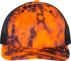 Richardson 112P Patterned Snapback Trucker Caps- Kryptek Inferno Black | HIT a Double
