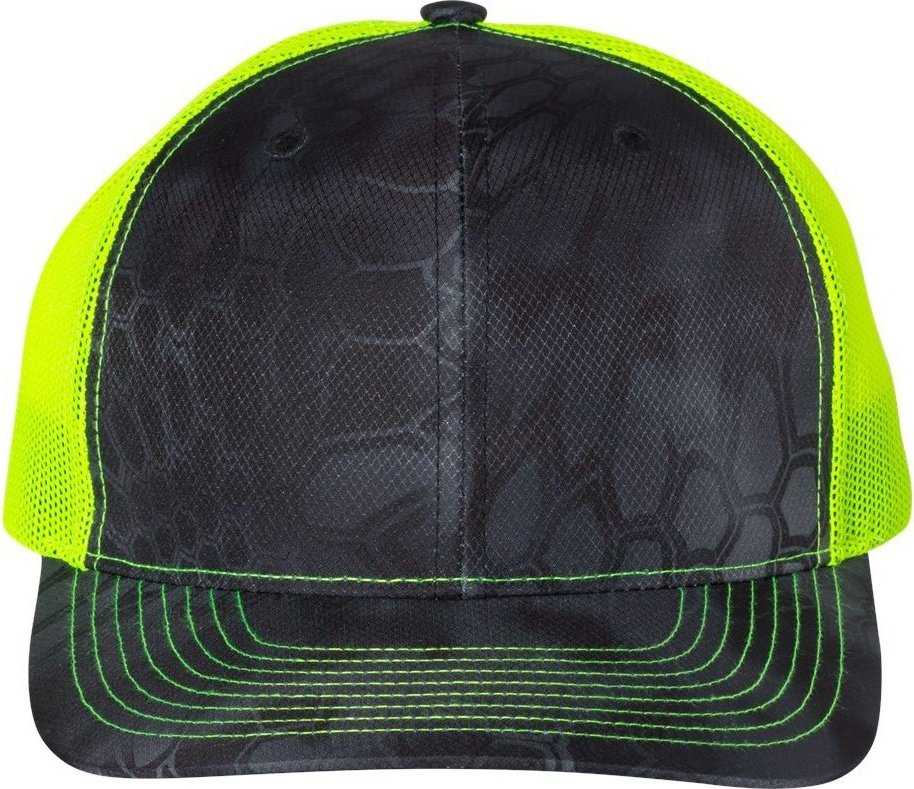 Richardson 112P Patterned Snapback Trucker Caps- Kryptek Typhon Neon Yellow | HIT a Double