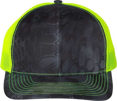 Richardson 112P Patterned Snapback Trucker Caps- Kryptek Typhon Neon Yellow | HIT a Double