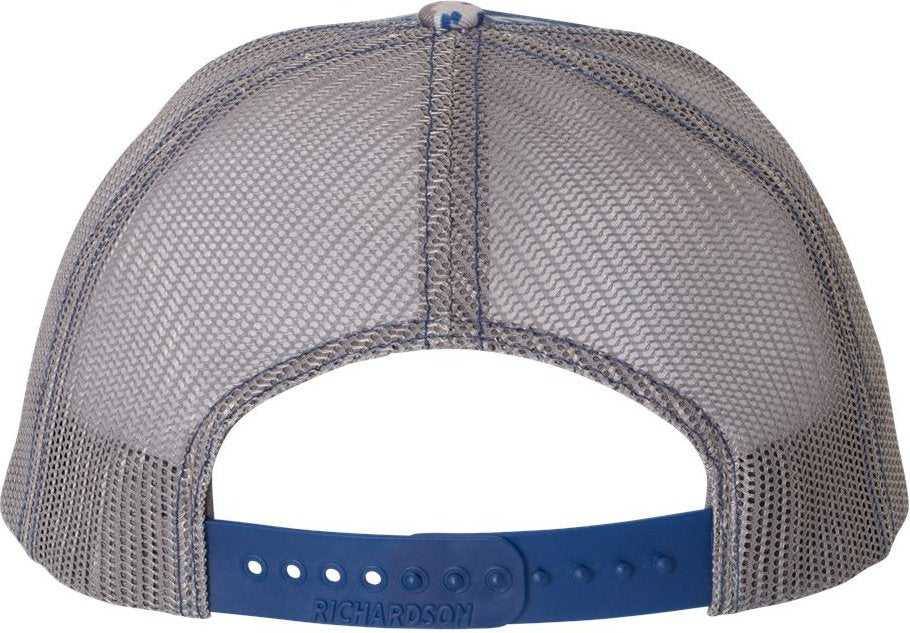 Richardson 112P Patterned Snapback Trucker Caps- Royal Digital Camo Charcoal | HIT a Double