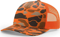 Richardson 112PFP 5 Panel Patterned Snapback Trucker Caps- Blaze Duck Camo Blaze | HIT a Double