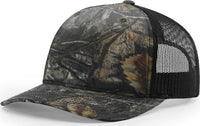 Richardson 112PFP 5 Panel Patterned Snapback Trucker Caps- Mossy Oak Country DNA Black | HIT a Double