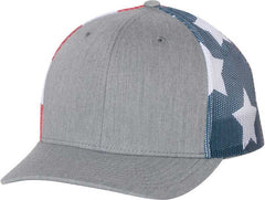 Richardson 112PM Printed Mesh-Back Trucker Caps- Heather Gray Flag | HIT a Double
