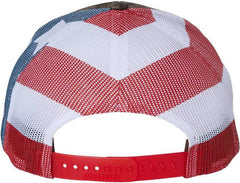 Richardson 112PM Printed Mesh-Back Trucker Caps- Heather Gray Flag | HIT a Double
