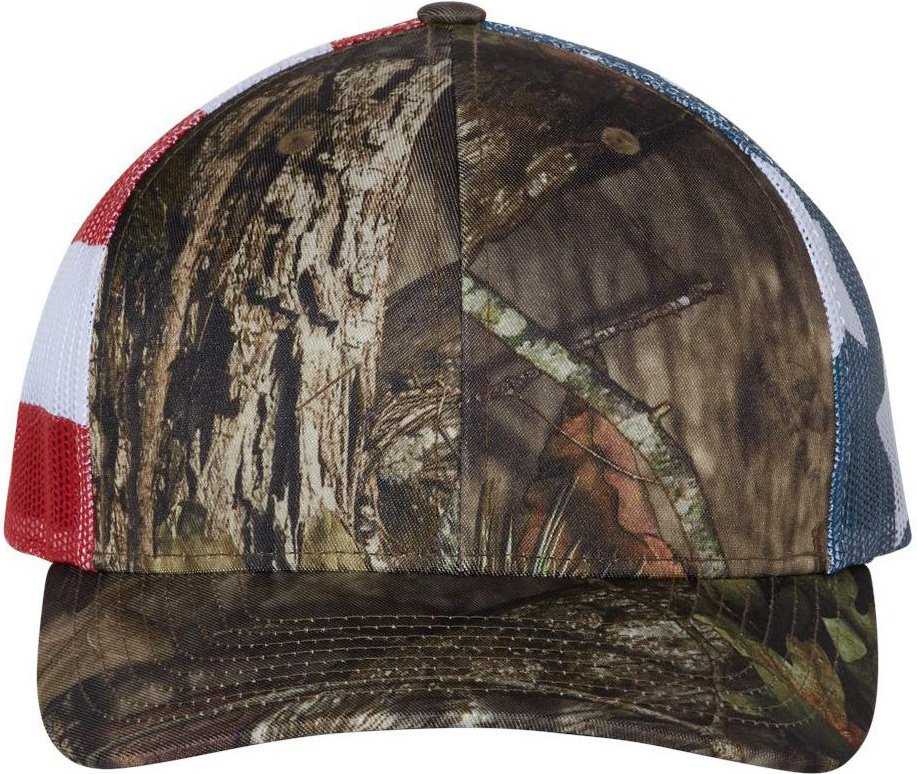Richardson 112PM Printed Mesh-Back Trucker Caps- Mossy Oak Break Up Country Stars & Stripes | HIT a Double