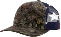 Richardson 112PM Printed Mesh-Back Trucker Caps- Mossy Oak Break Up Country Stars & Stripes | HIT a Double