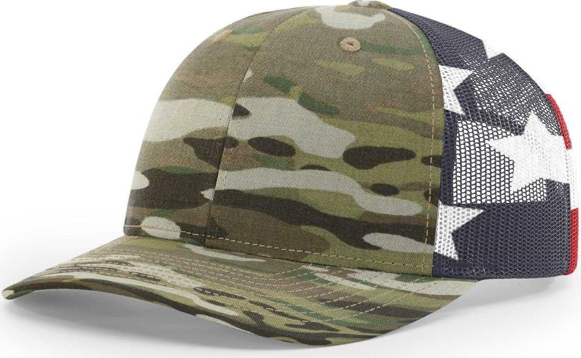 Richardson 862 Structured MultiCam Trucker Caps- Multicam Original Flag | HIT a Double