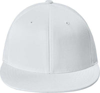 Sport-Tek STC56 Flexfit Flat Bill Cap - White | HIT a Double