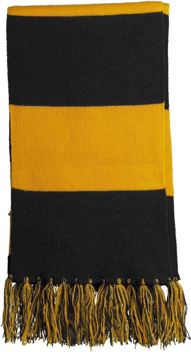 Sport-Tek STA02 Spectator Scarf - Black Gold | HIT a Double