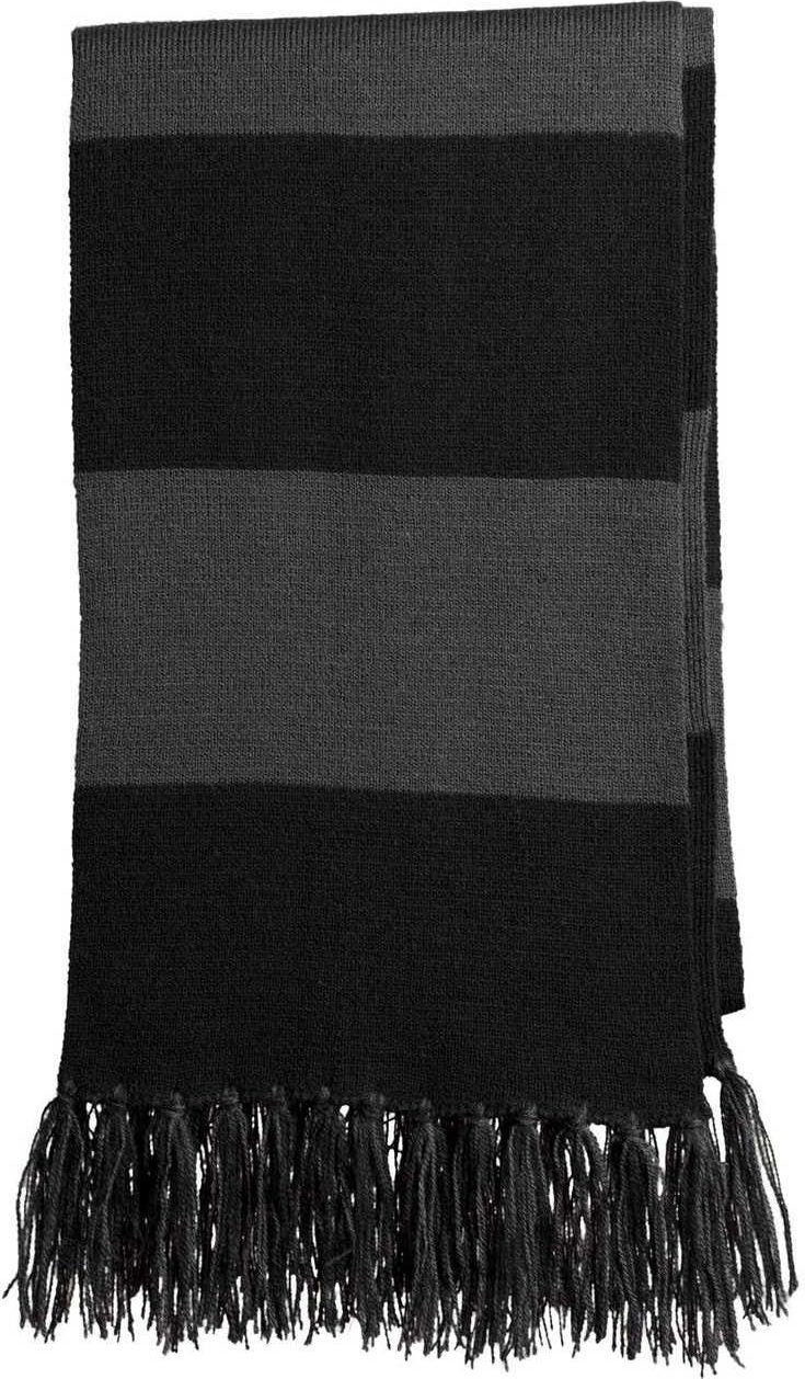 Sport-Tek STA02 Spectator Scarf - Black Iron Gray | HIT a Double