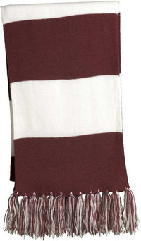 Sport-Tek STA02 Spectator Scarf - Maroon White | HIT a Double