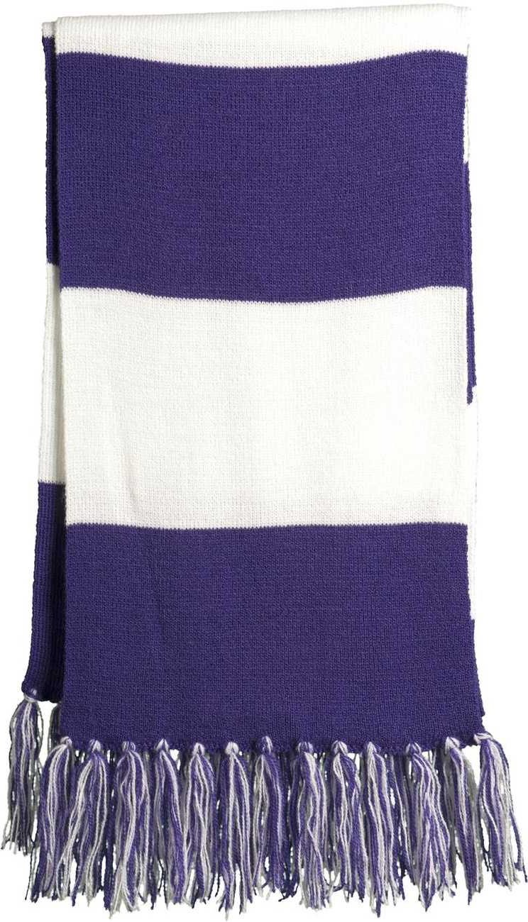 Sport-Tek STA02 Spectator Scarf - Purple White | HIT a Double