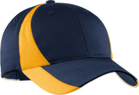 Sport-Tek STC11 Dry Zone Nylon Colorblock Cap - True Navy Gold | HIT a Double