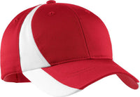 Sport-Tek STC11 Dry Zone Nylon Colorblock Cap - True Red White | HIT a Double