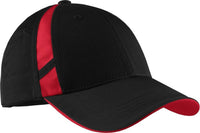 Sport-Tek STC12 Dry Zone Mesh Inset Cap - Black True Red | HIT a Double