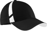 Sport-Tek STC12 Dry Zone Mesh Inset Cap - Black White | HIT a Double
