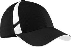 Sport-Tek STC12 Dry Zone Mesh Inset Cap - Black White | HIT a Double