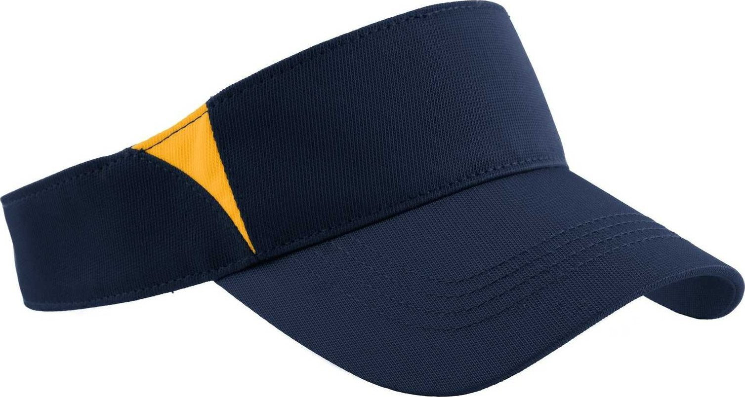 Sport-Tek STC13 Dry Zone Colorblock Visor - True Navy Gold | HIT a Double
