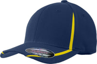Sport-Tek STC16 Flexfit Performance Colorblock Cap - True Navy Gold | HIT a Double