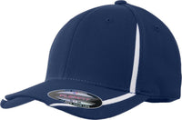 Sport-Tek STC16 Flexfit Performance Colorblock Cap - True Navy White | HIT a Double