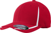 Sport-Tek STC16 Flexfit Performance Colorblock Cap - True Red White | HIT a Double