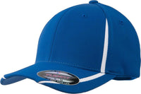 Sport-Tek STC16 Flexfit Performance Colorblock Cap - True Royal White | HIT a Double