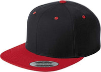 Sport-Tek STC19 Yupoong Flat Bill Snapback Cap - Black True Red | HIT a Double