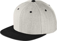 Sport-Tek STC19 Yupoong Flat Bill Snapback Cap - Heather Gray Black | HIT a Double