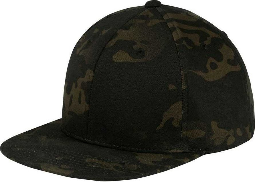 Sport-Tek STC19 Yupoong MultiCam Flat Bill Snapback Cap - Multicam Black | HIT a Double